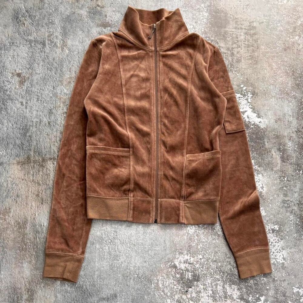Juicy Couture Brown Velour Zip-Up Jacket